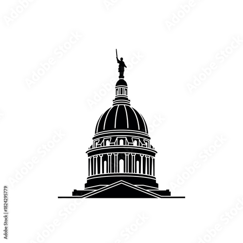 Utah State Capitol Building Silhouette.