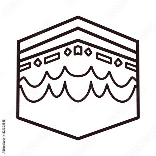 Kaaba Thick-Line Bold Outline Illustration