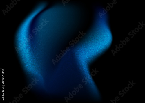 Abstract blue liquid smooth waves futuristic grainy background. Glowing retro curves grunge vector design
