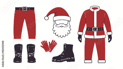 Get Ready for Christmas Magic Santa Claus Suit and Accessories for Festive Fun, Holiday Cheer, Costume Party, Winter Celebrations, and Seasonal Joy