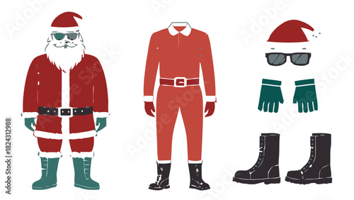Santa Claus Costume Parts: Festive Holiday Apparel for Christmas Celebrations, Fun Seasonal Outfit Elements, and Jolly Saint Nick Dress Up