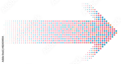 dotted arrow colored direction icon