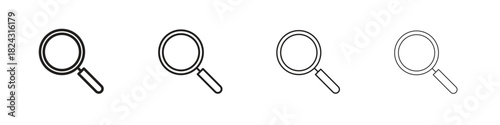 Loupe icon, modern stroke line art logotype graphic design pack
