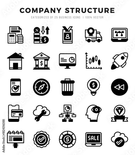 icons set. Company Structure for web. app. vector illustration.