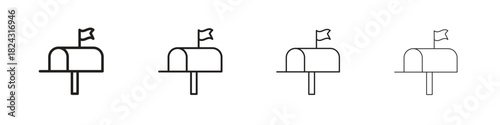 Mailbox icon, modern stroke line art logotype graphic design pack