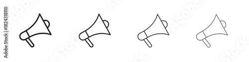 Megaphone icon, modern stroke line art logotype graphic design pack