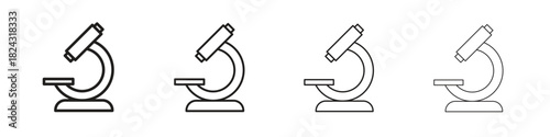 Microscope icon, modern stroke line art logotype graphic design pack