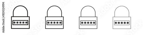 Password icon, modern stroke line art logotype graphic design pack