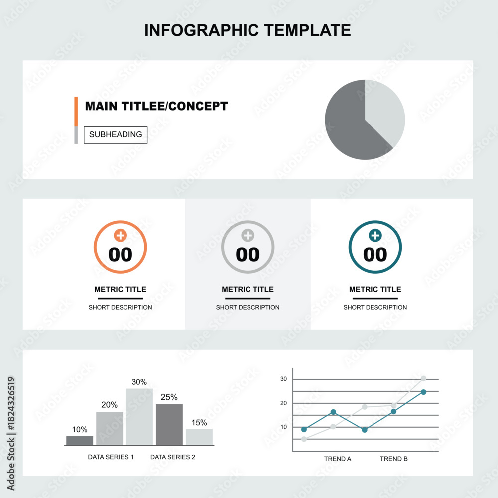 Obraz premium Modern & Minimalist Infographic Template Customizable Layout for Professional Data Visualization