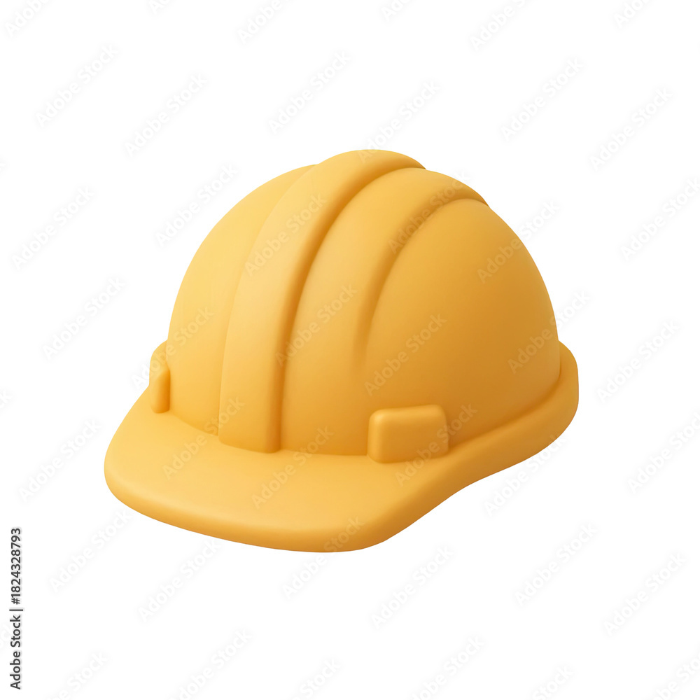Fototapeta premium Soft 3D Construction Helmet isolated on transparent background
