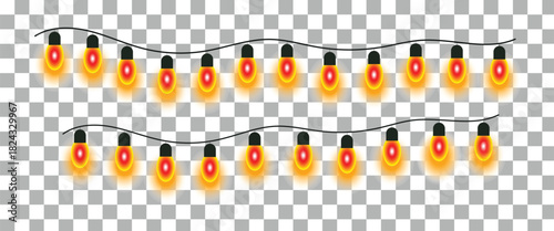 Christmas  decoration light isolated on transparent  background