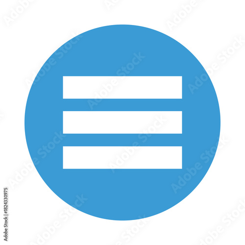 Blue hamburger menu Icon for mobile UI