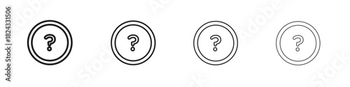 Question icon, modern stroke line art logotype graphic design pack