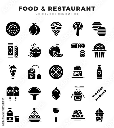 Food and Restaurant icons set. Vector illustration.