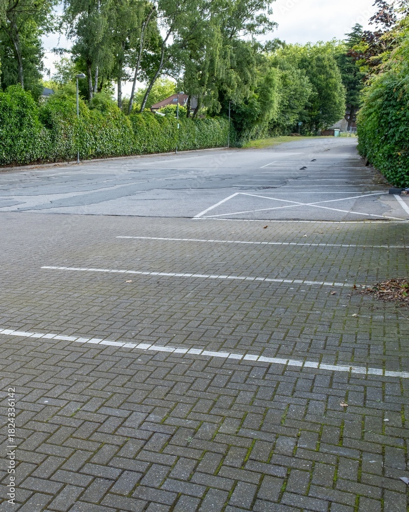 Obraz premium desolate parking lot without cars and people