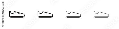 Shoes icon, modern stroke line art logotype graphic design pack