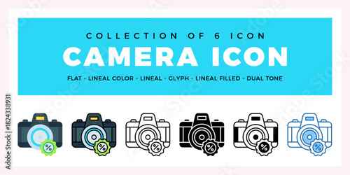 Pack of 6 Vector camera icon