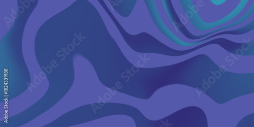 Abstract background. Distorted warping fluid abstract blue cyan colors. Wavy swarling colors. Liquid dynamic grainy texture, Colorful poster design with liquid and curve lines. 