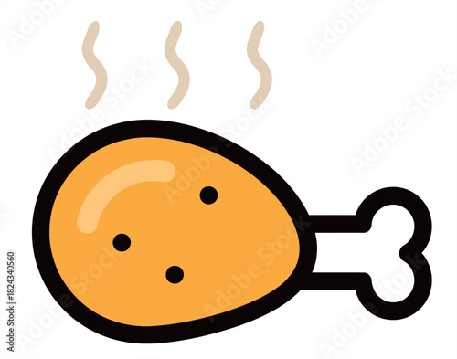 delicious fried chicken thigh icon