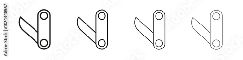Swiss Knife icon, modern stroke line art logotype graphic design pack