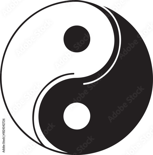 Yin Yang Symbol Illustration Depicting Balance and Harmony of Opposites