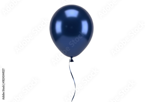 Elegant navy blue balloon isolated PNG, party decoration for birthday celebration and festive events on transparent background