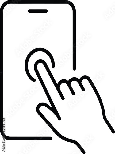 Close-up of finger tapping on phone screen, touch interaction, mobile user experience, app navigation, digital communication, modern mobile usage for business