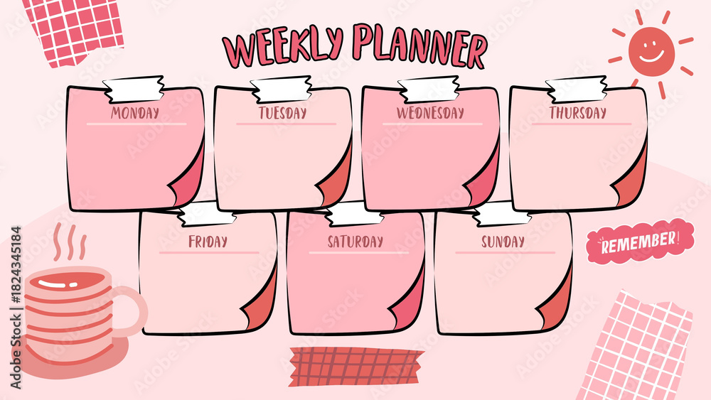 Obraz premium A weekly planner paper printable 
