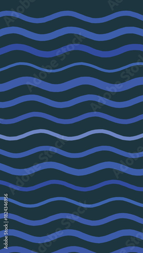 Abstract Ocean Waves Illustration in Shades of Blue for Modern Background Design and Creative Graphic Templates with a Calming Nautical Theme