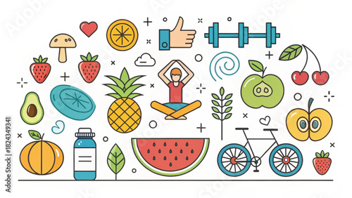 Embrace wellness with a vibrant lifestyle, from healthy foods to active pursuits and mindful yoga, inspiring a balanced and energetic journey, perfect for health blogs