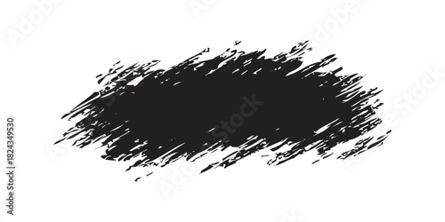 Dark Grunge Brush Stroke with Rough Edges and Textured Appearance.