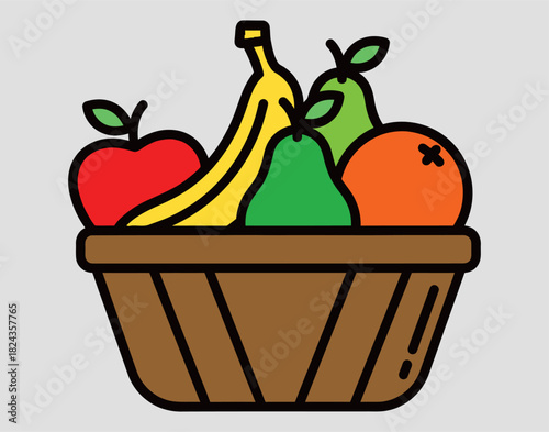 this icon fruits fresh on the basket