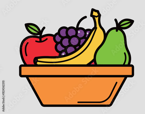 this icon fruits fresh on the basket