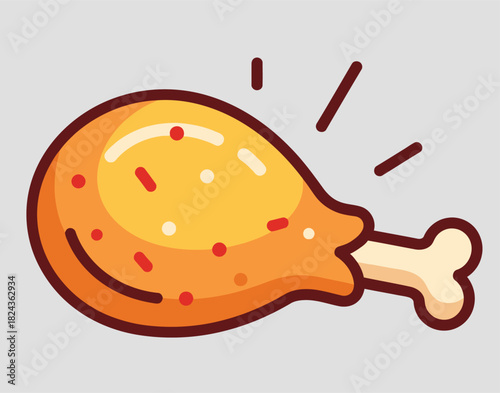 delicious fried chicken thigh icon