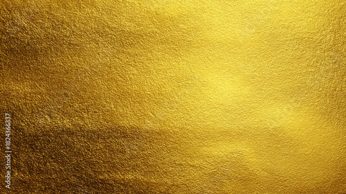 Gold wall texture background with shiny yellow foil effect. Glossy light reflections create a vibrant, luxurious feel, perfect for elegant golden paper or premium wallpaper designs.