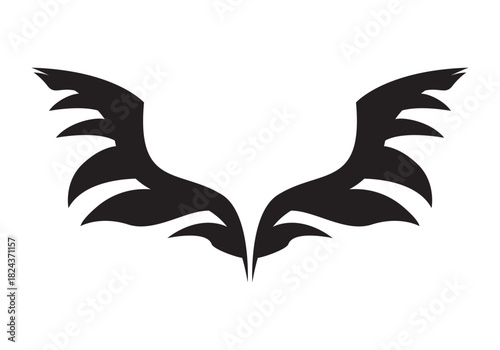 Wings icons set on transparent background. Angel wings icon vector set.