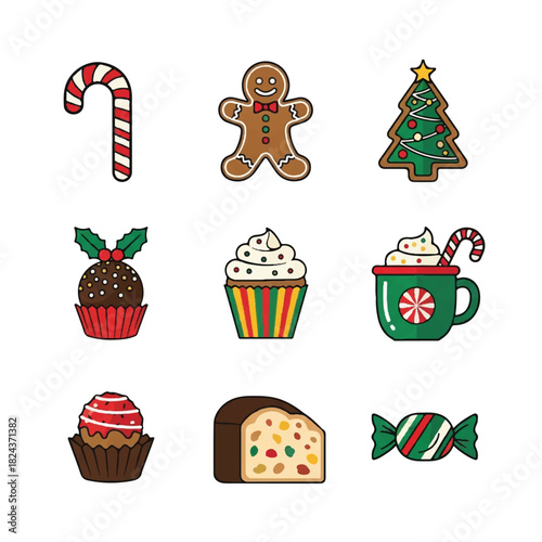 Festive Christmas Sweets and Treats Collection Candy Cane Gingerbread and More.