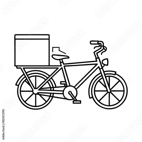 Line Art Bicycle with Cargo Box