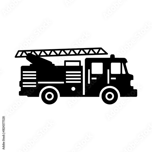 Classic Fire Truck or Fire Engine Vehicle Icon