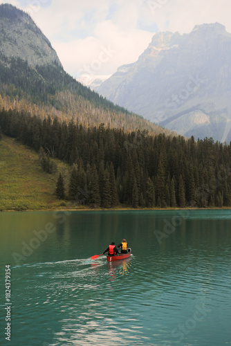 kayaking on a lake in Canada