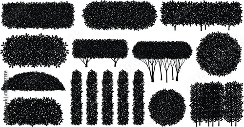 set of black and white paint strokes