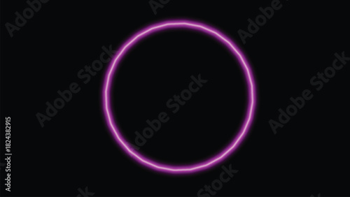 Glowing purple neon circle abstract futuristic light element