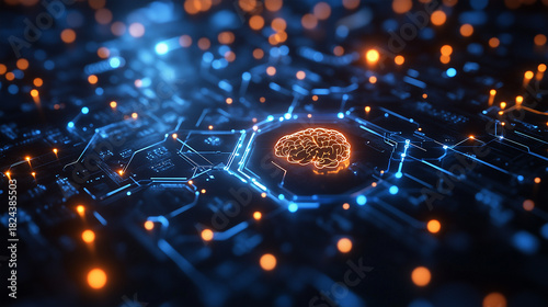 Brain circuit technology wallpaper - ai generative