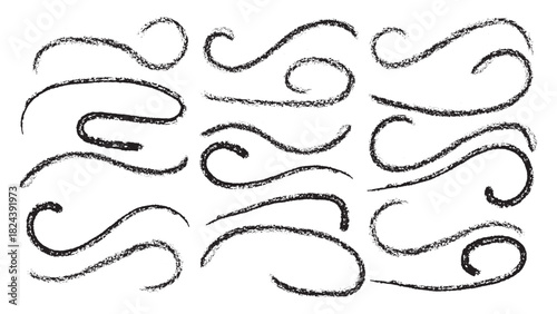 Line brush marker scribble sketch underline. Blue pencil strokes isolated. Crayon or marker scribbles. Brush strokes lines collection. Vector illustrator
