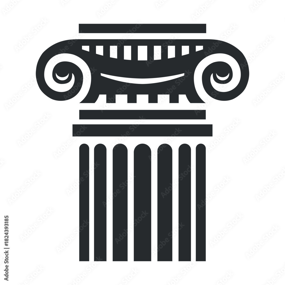 Obraz premium Vector representation of an ancient column head icon showcasing classic architectural design