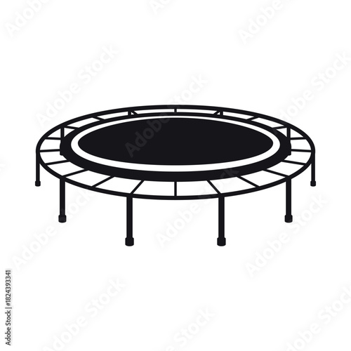 A minimalist fitness trampoline icon for low-impact workouts and exercise routines at home and in gyms.