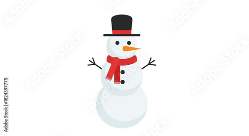 Festive Snowman A Charming Winter Illustration for Holiday Cheer and Seasonal Greetings