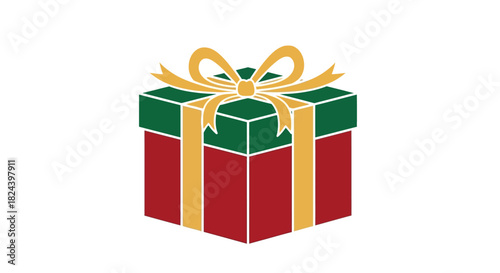 Festive gift box with ribbon and bow, symbolizing celebration and surprises