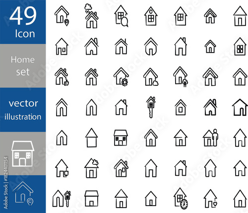  Home Icons set vector illustrator