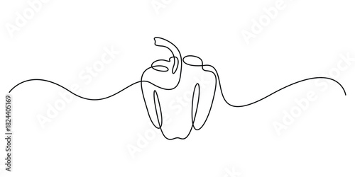Capsicum continuous one line drawing minimalist style vector illustration